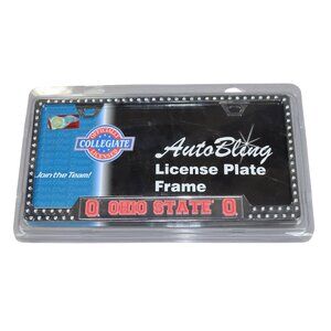 NCAA Ohio State Buckeyes Logo Bling Jeweled License Plate Frame Auto Car Truck